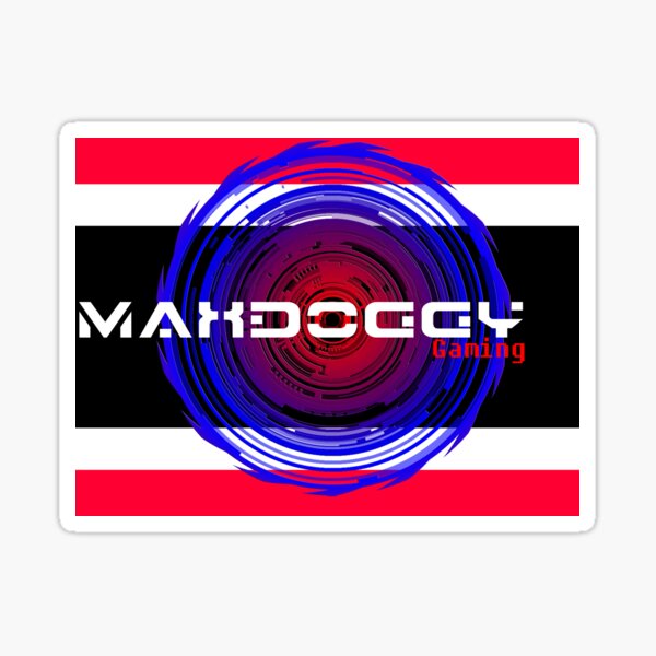 Maxdoggy Gaming - White Text v2! Sticker