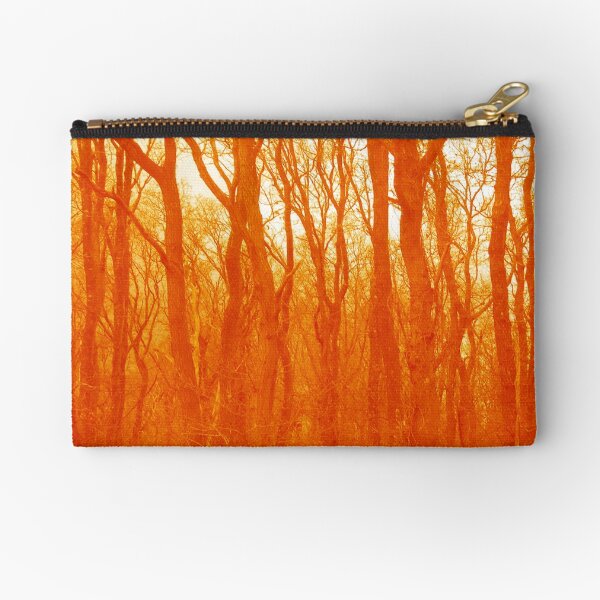 VELVET WOOD Orange Zipper Pouch