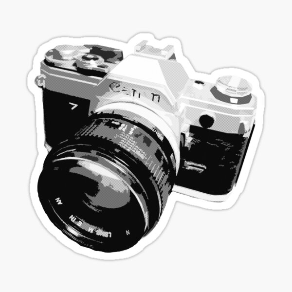 Black and White 35mm SLR Design Sticker