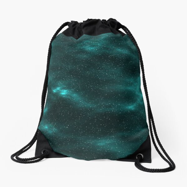 Turquoise Galaxy Drawstring Bag