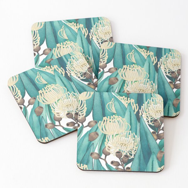 Item preview, Watercolor vignette made of eucalyptus flowers and leaves designed and sold by Ekaterina Glazkova.