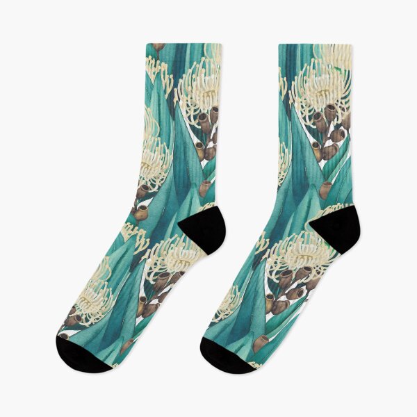 Item preview, Watercolor vignette made of eucalyptus flowers and leaves designed and sold by Ekaterina Glazkova.