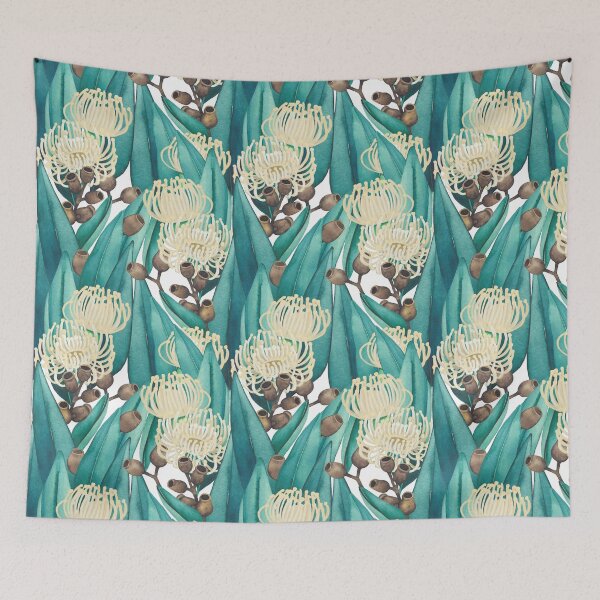 Item preview, Watercolor vignette made of eucalyptus flowers and leaves designed and sold by Ekaterina Glazkova.