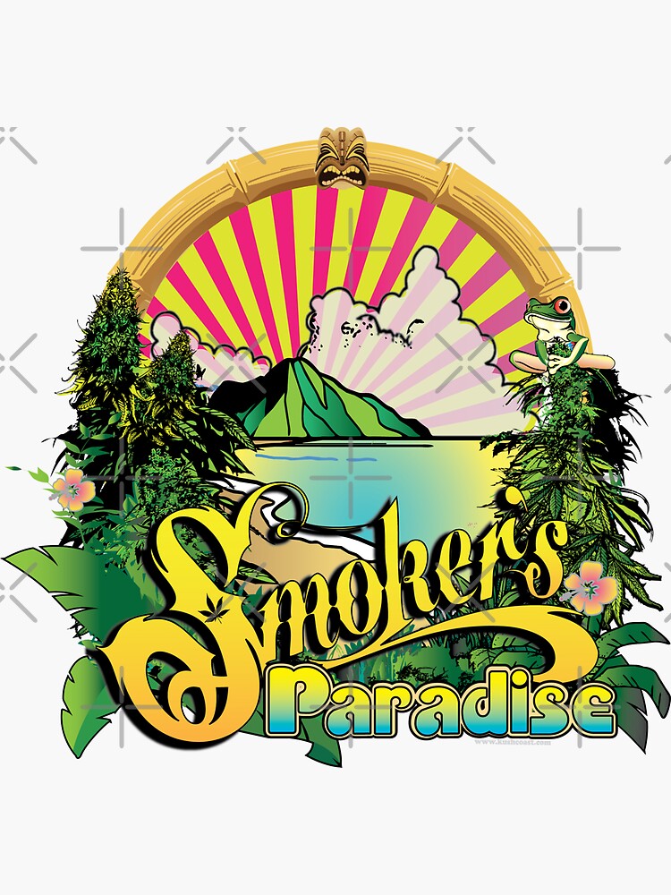 "Smokers Paradise" Sticker by kushcoast Redbubble