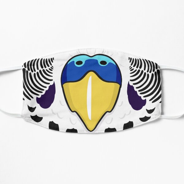 Budgie Beak Mask | White Blue Flat Mask