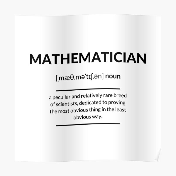 mathematician-definition-dictionary-collection-poster-by