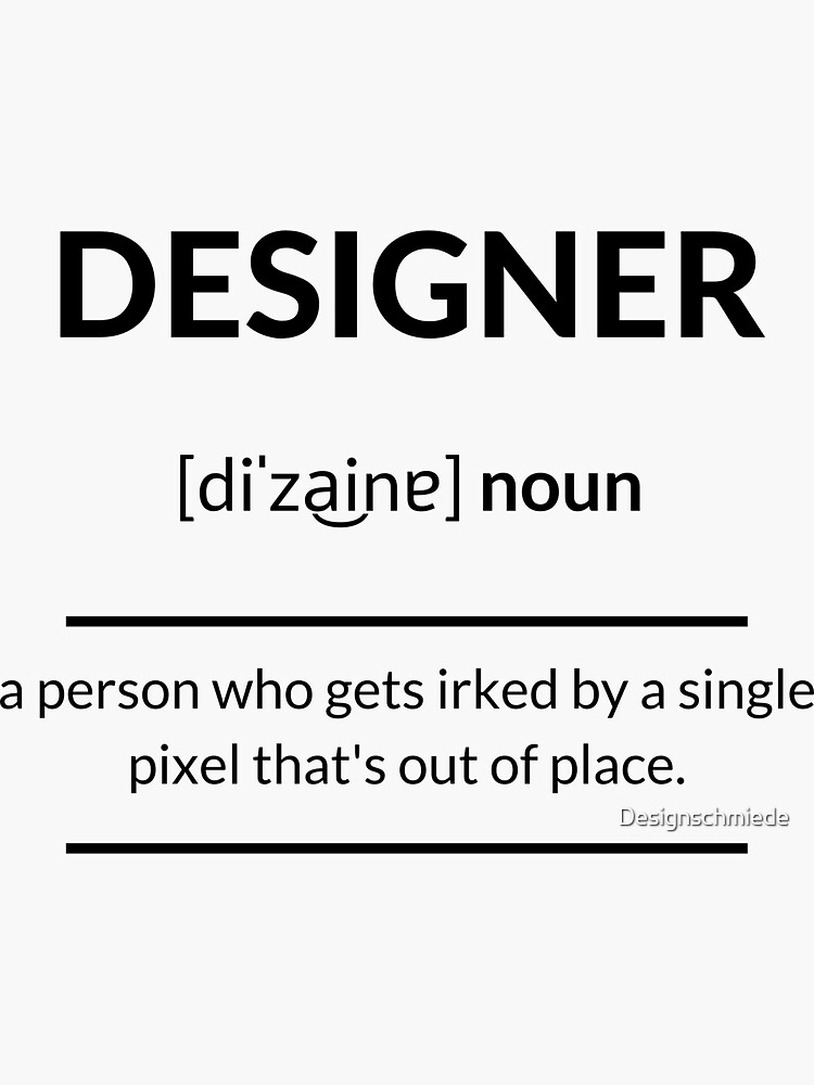 "Designer Definition Dictionary Collection" Sticker for Sale by Designschmiede Redbubble