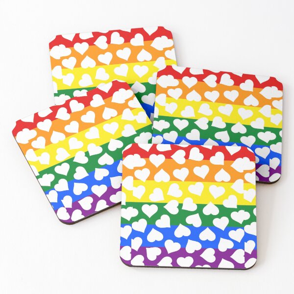 Item preview, Rainbow Flag with Hearts designed and sold by Flower Magic .