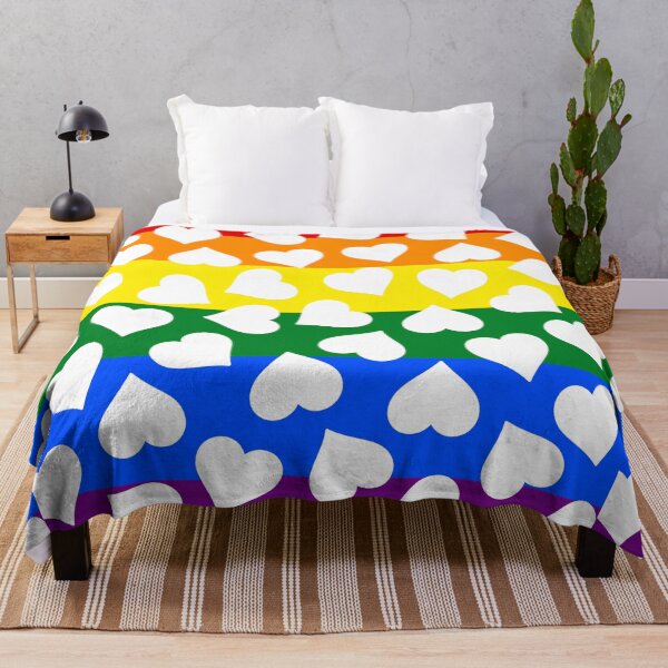 Item preview, Rainbow Flag with Hearts designed and sold by Flower Magic .