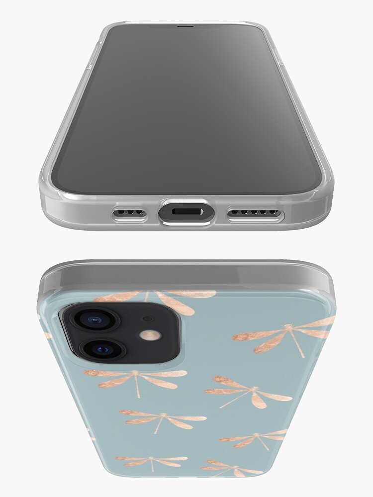 Alternate view of dragonflies: turquoise & rose gold iPhone Case & Cover