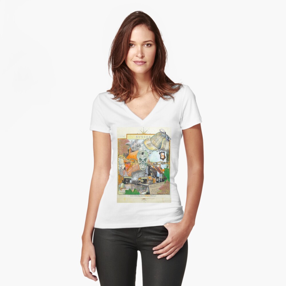 Item preview, Fitted V-Neck T-Shirt designed and sold by mxpublishing.