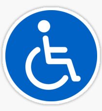 Blue disabled symbol, round stickers Sticker