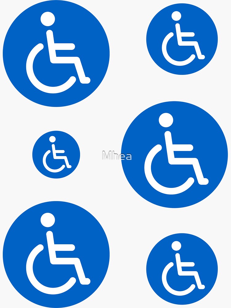 blue-disabled-symbol-set-of-round-stickers-sticker-by-mhea-redbubble