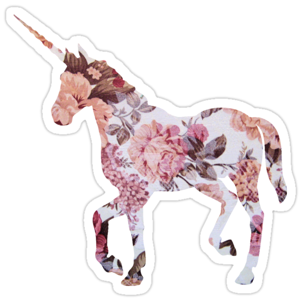 floral unicorn 1 stickers by superfluff redbubble