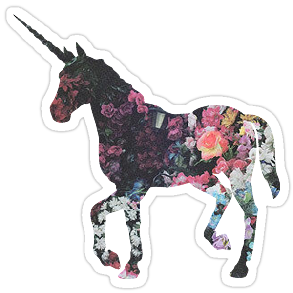 floral unicorn 3 stickers by superfluff redbubble