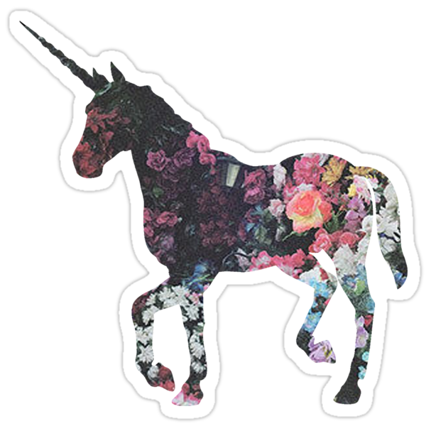 floral unicorn 3 stickers by superfluff redbubble