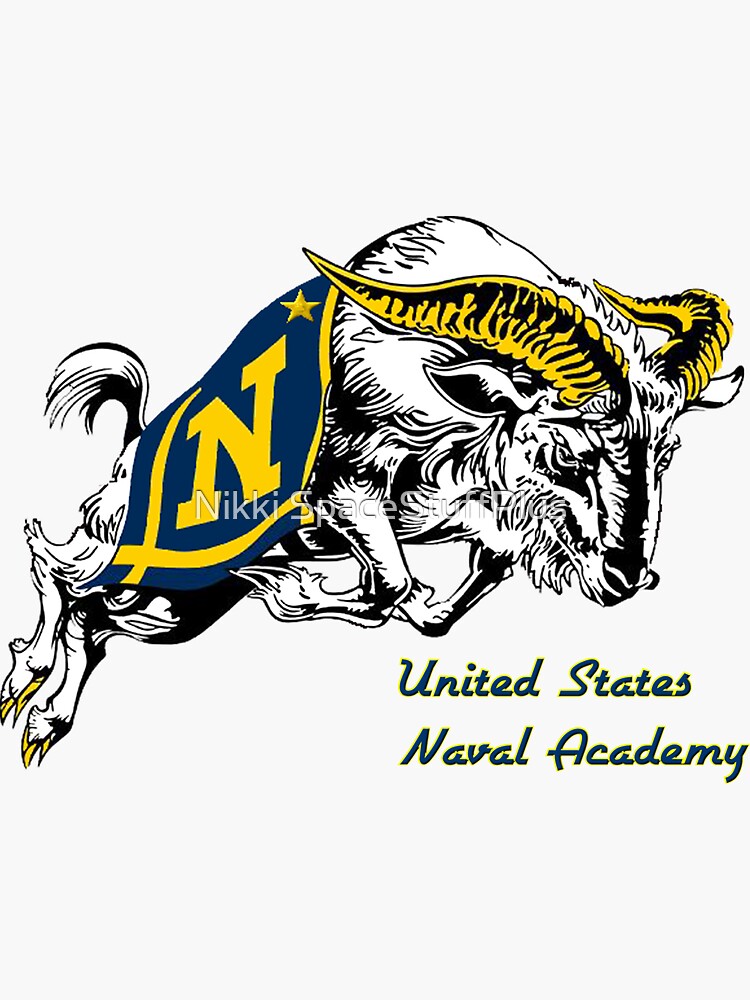 Thumbnail 3 of 3, Sticker, THE USNA Rampaging Goat! designed and sold by Spacestuffplus.