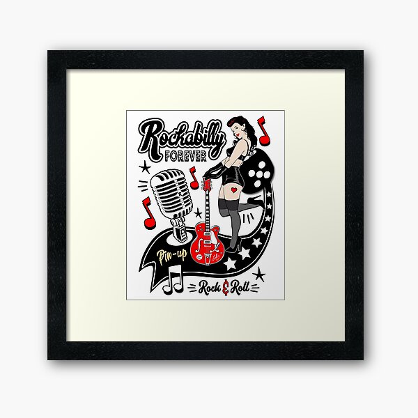 Rockabilly Style Pin Up Girl Guitar Dice Vintage Classic Rock and Roll  Music Art Print for Sale by MemphisCenter