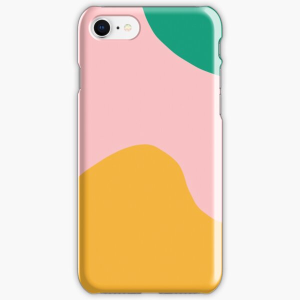 simple geometric abstraction with pink, yellow and green iPhone Snap Case