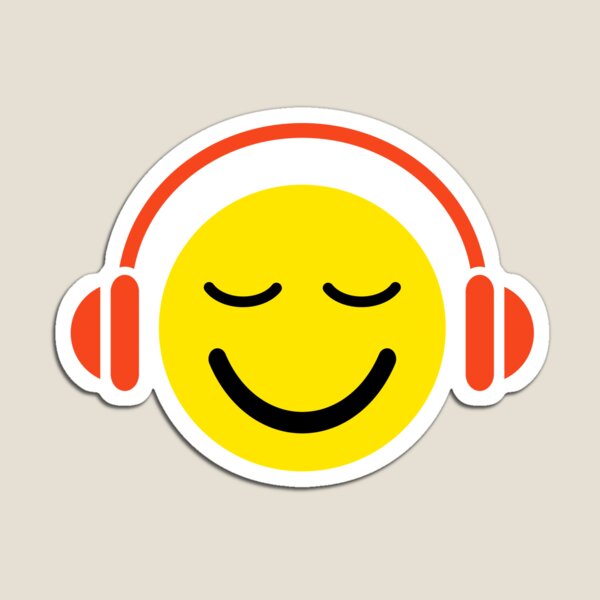 I love disco stickers with music happy face wearing headphones | Sticker