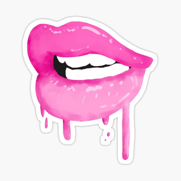 Stickers 24 PCS Pack for Laptop Vinyl Glam Punk Pink Feminist Lips Girly  Sassy