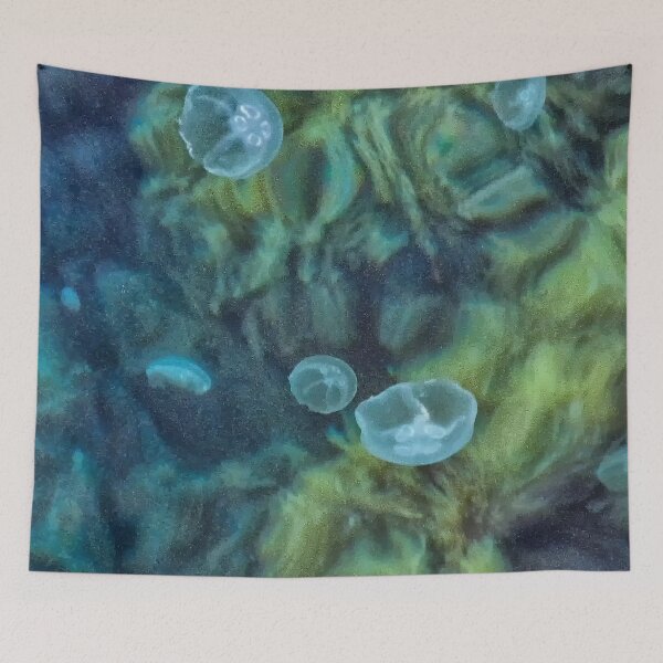 Item preview, Underwater World of Sea - Jellyfish Swim in the Water designed and sold by r-silver.