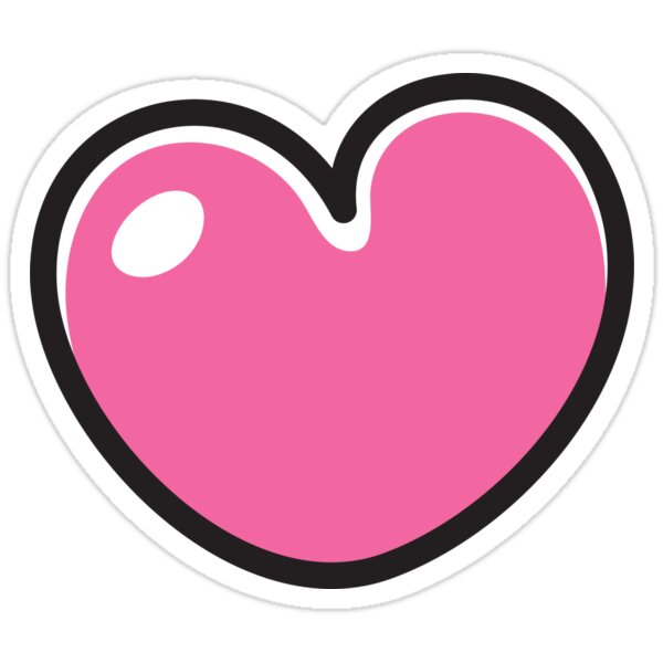 "Pink cartoon heart sticker" Stickers by Mhea | Redbubble