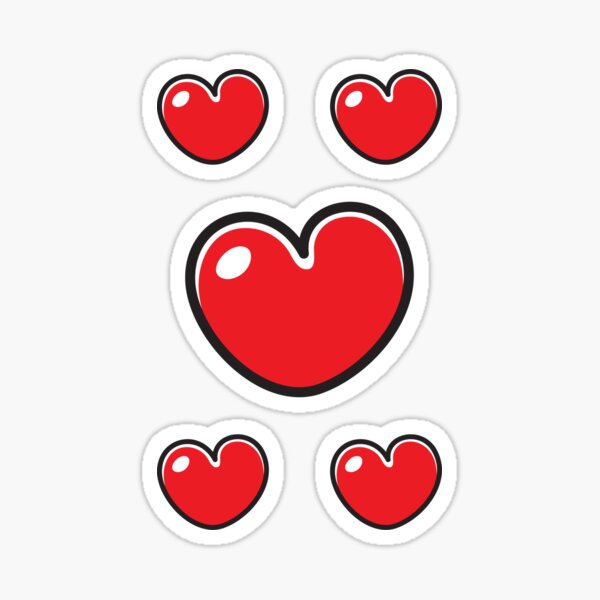 Red cartoon heart sticker Sticker for Sale by Mhea