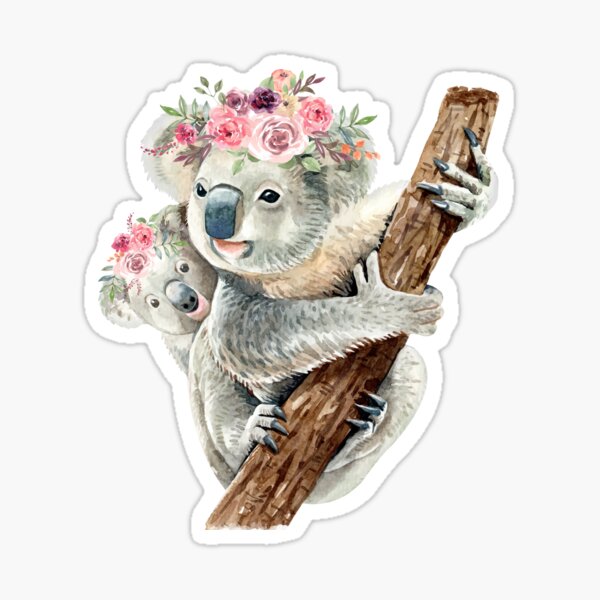 Item preview, Baby Koala Floral Watercolor designed and sold by atlaspa.