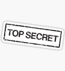 Top secret, black grunge stamp Sticker