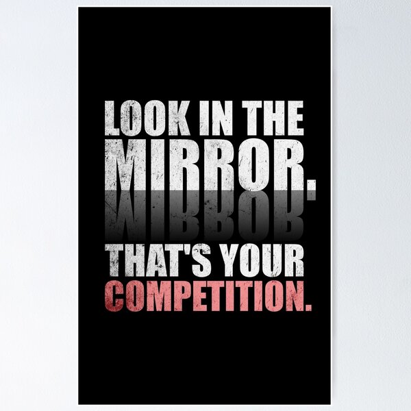 Aperçu de l'œuvre Regarde dans le mirroir. C'est votre compétition. - Citations de motivation de gymnastique créée et vendue par Labno4.