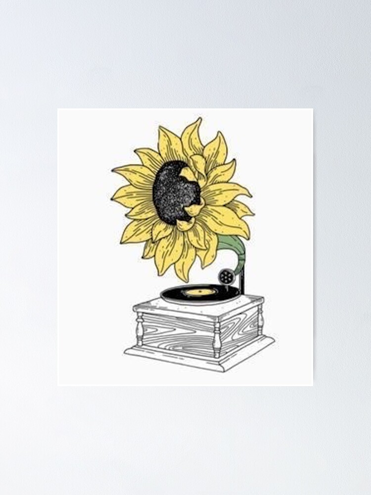 Sonnenblume Als Plattenspieler Poster Von Lovelife360 Redbubble