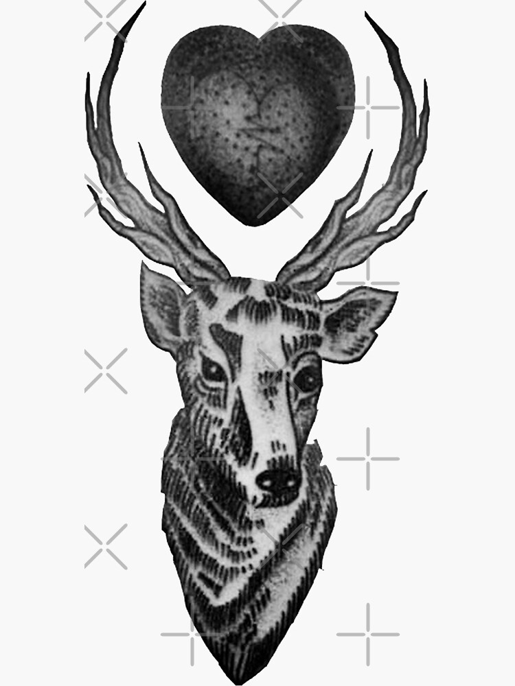 Deer Tattoo Stickers for Sale  Redbubble