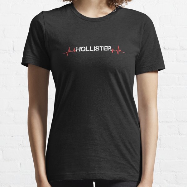 Hollister large front logo acid wash t-shirt in black