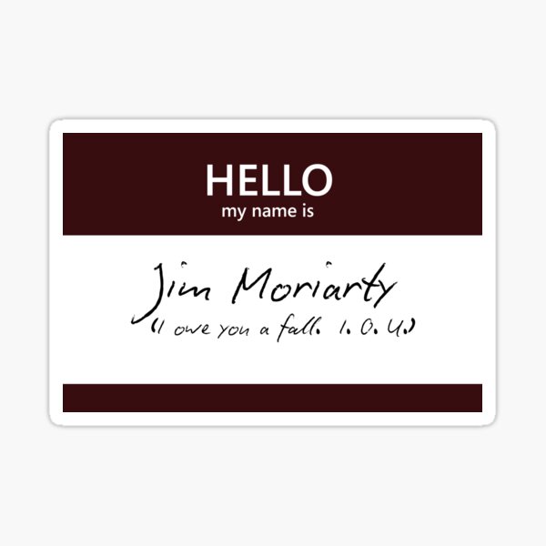 Jim Moriarty Name Tag Sticker