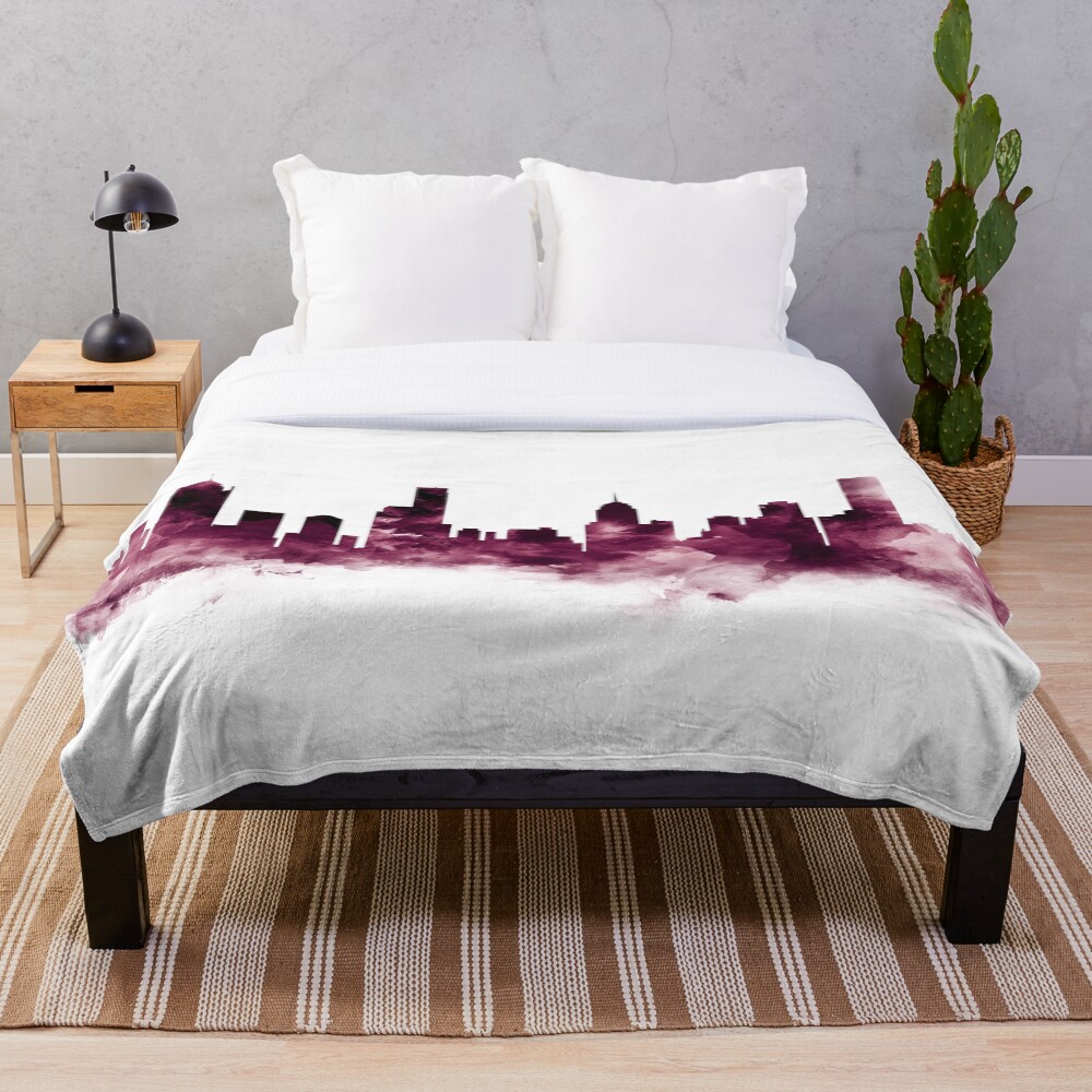 "Melbourne Skyline" Throw Blanket for Sale by MonnPrint Redbubble