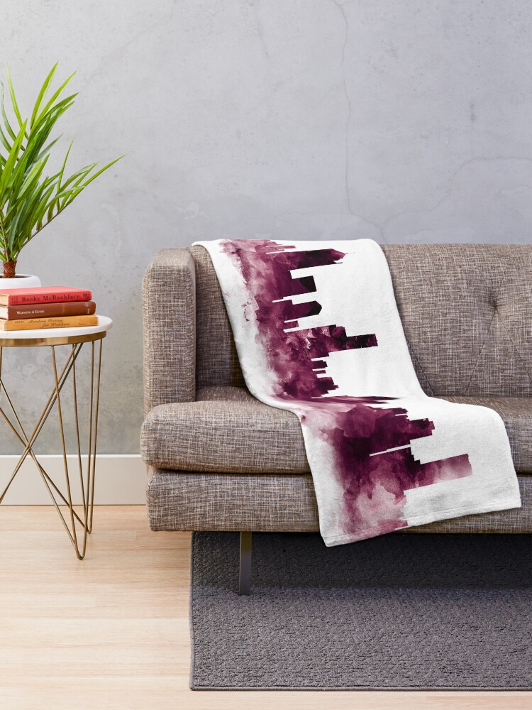 "Melbourne Skyline" Throw Blanket for Sale by MonnPrint Redbubble