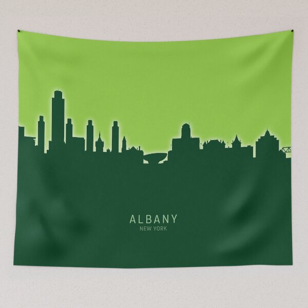 Aperçu de l'œuvre Albany New York Skyline créée et vendue par ArtPrints.