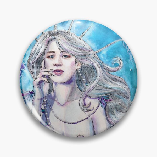 Item preview, BTS Park Jimin Mermaid Watercolor Jellyfish designed and sold by CalandraAJendro.