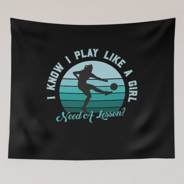 Item preview, I Play Like a Girl, Need A Lesson? Funny Football Player designed and sold by graphicmeyou.
