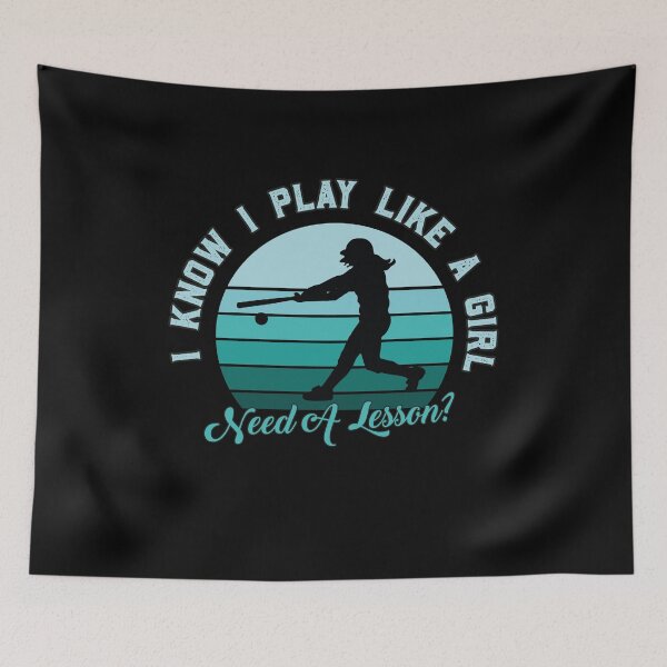 Item preview, I Play Like a Girl, Need A Lesson? Funny Baseball Player designed and sold by graphicmeyou.