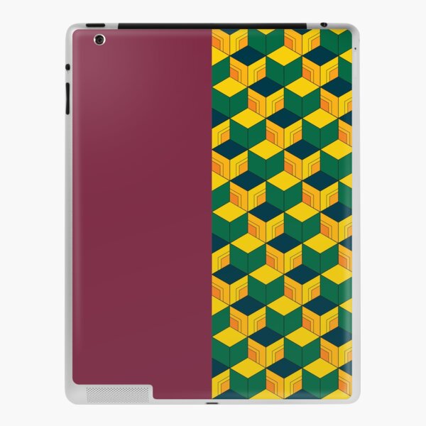 Giyu's Half Solid Half Geometric Traditional Japanese Kimono Pattern iPad Skin