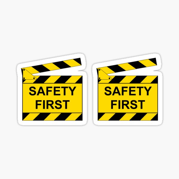 Item preview, On Set - SAFETY FIRST!  (2 Stickers) designed and sold by RedbubbleME.