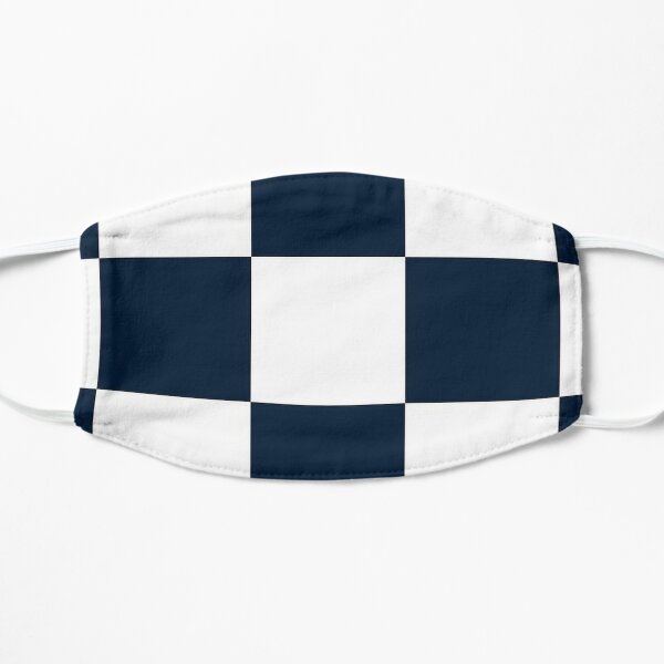 Dark blue & White 4 Flat Mask