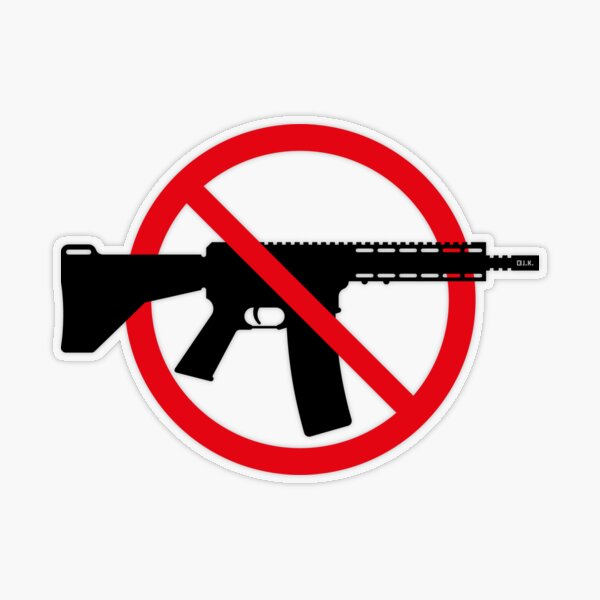 Gun Ban / Prohibition Sign (No Weapons / Peace / 2C) Sticker by  MrFaulbaum