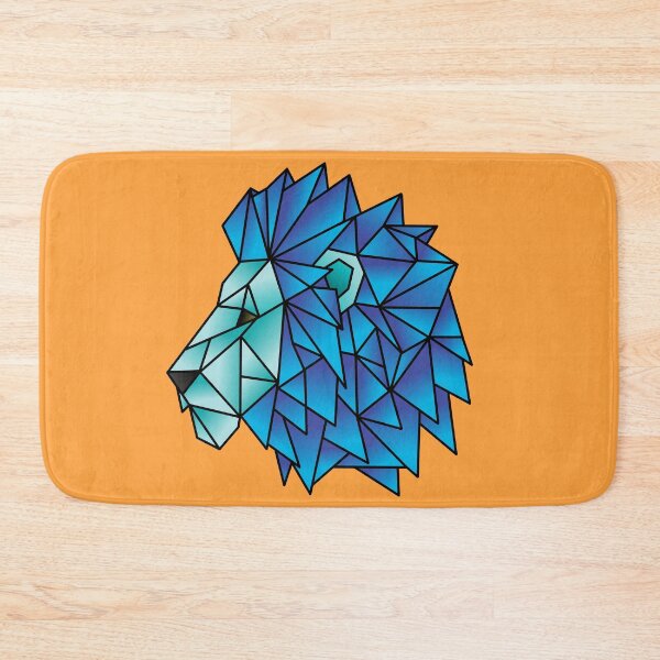 Item preview, Geometric Lion in Blue designed and sold by Art-By-Jenna.