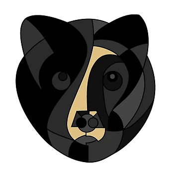 Artwork thumbnail, Abstract Black Bear by RabeDesigns