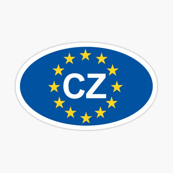 Item preview, Czech Republic Oval EU Sticker designed and sold by ROBOTFACE T-Shirts.