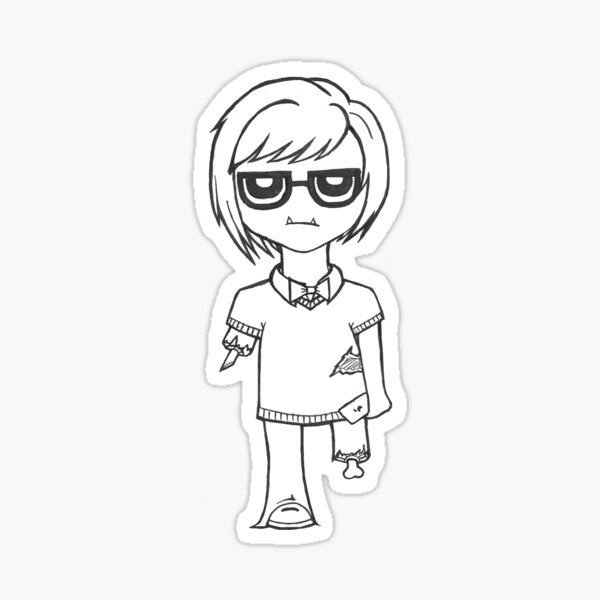 "Hipster Zombie" Sticker
