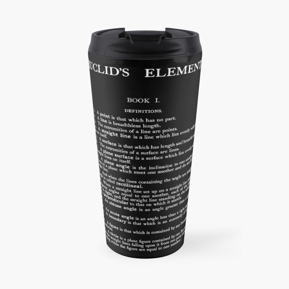 HIGH RESOLUTION The Thirteen Books of Euclid's Elements Euclid First Page Travel Mug